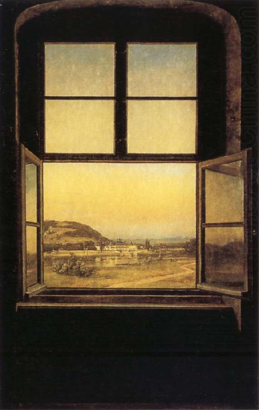 johann christian Claussen Dahl View through a Window to the Chateau of Pillnitz china oil painting image